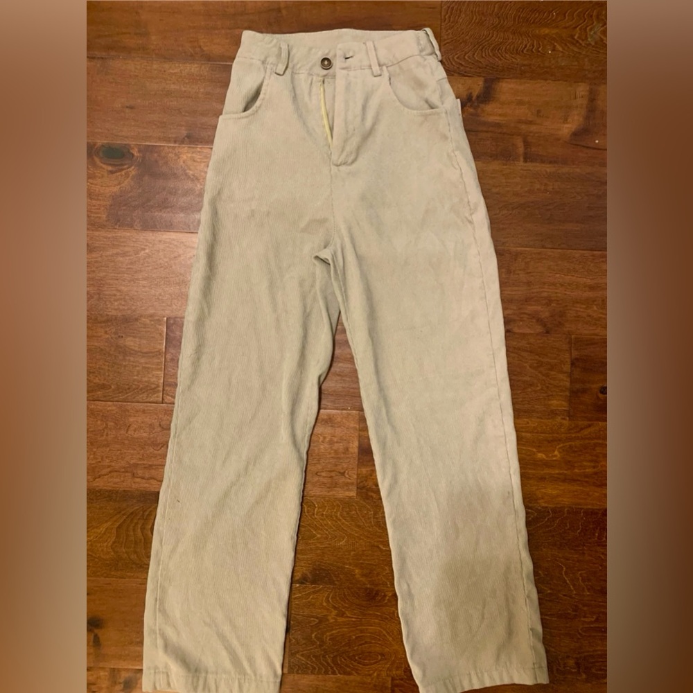 Corduroy khaki light brown baggy pants